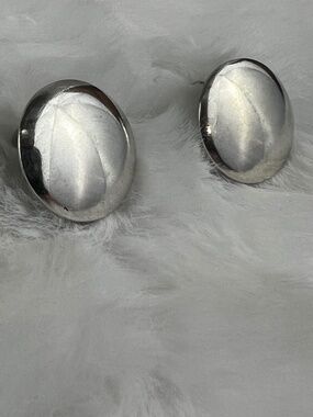 CURO Mexico Sterling Dome Button Screw Back Earrings